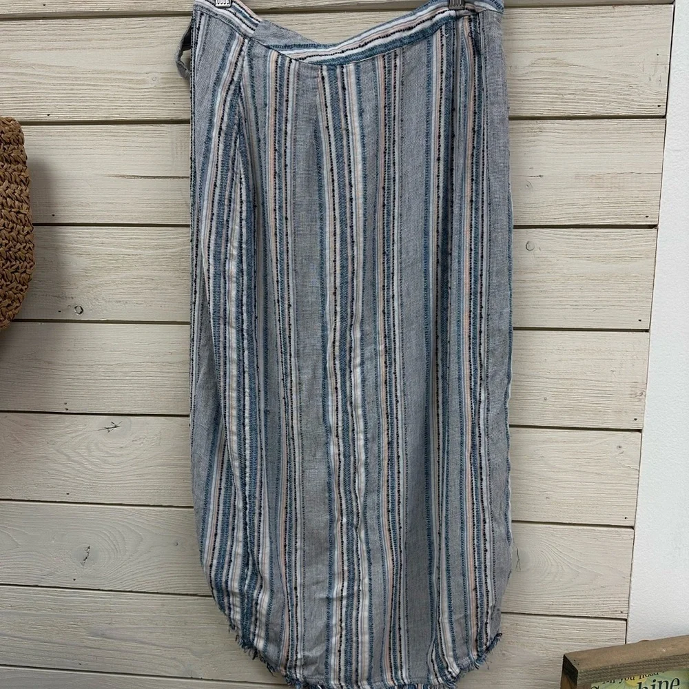 Tigerlily Blue and White Striped Midi Skirt Skirt Small - Picture 7 of 7